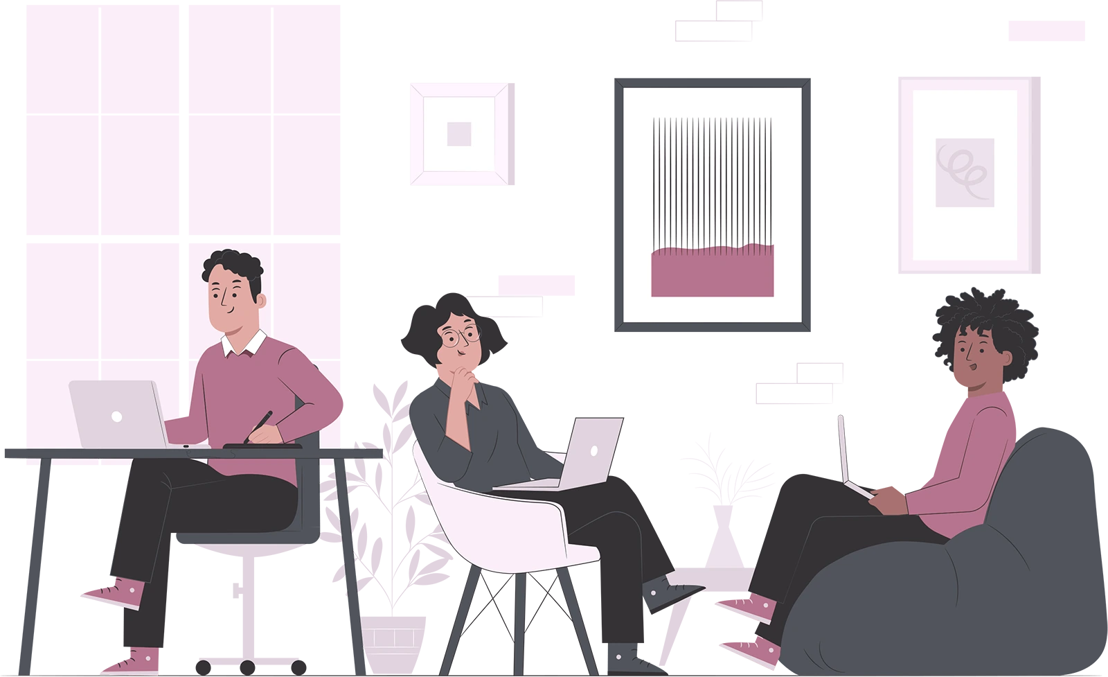 estudiantes conversando en línea mientras buscan asesores online gratis para su investigación