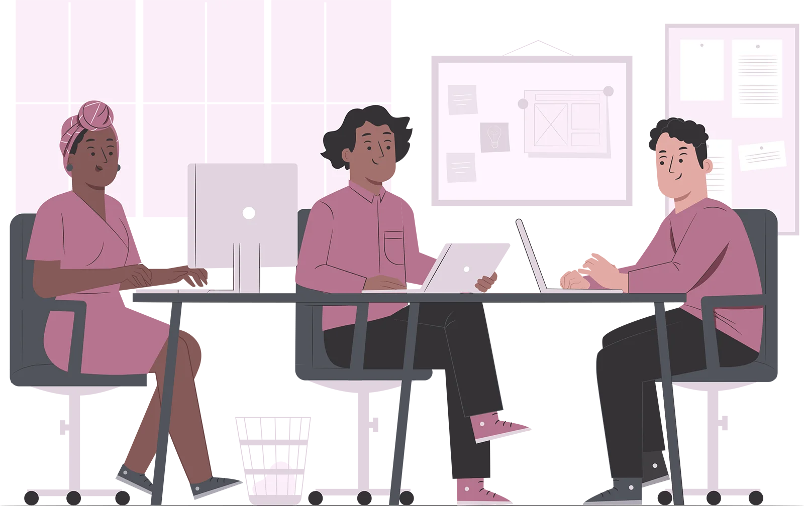 equipo académico revisando documentos y corrigiendo textos para determinar cuánto se cobra por revisar una tesis