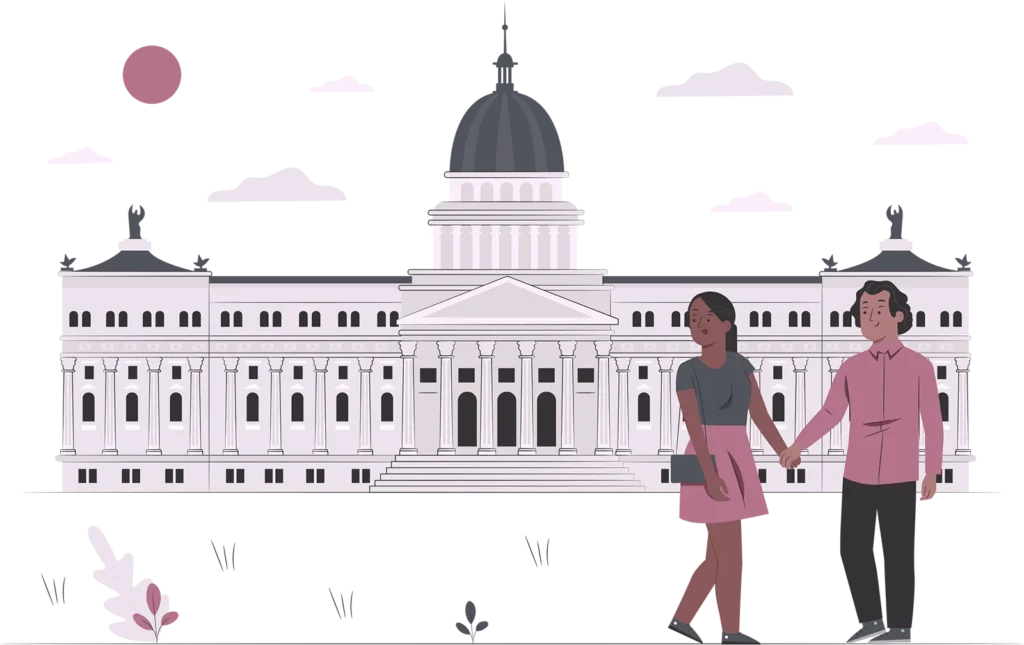 pareja frente al Congreso de Argentina como representación de un servicio de tesis en Argentina