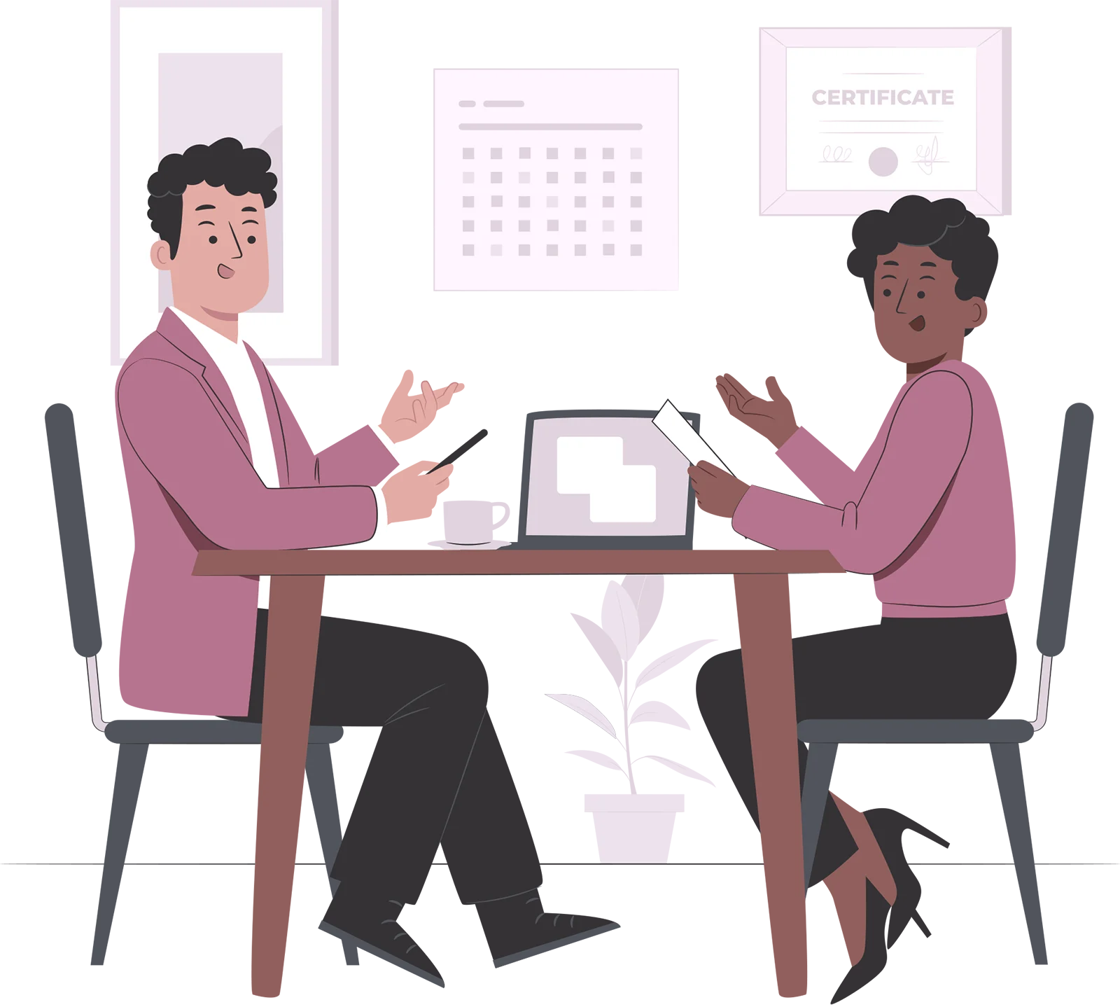 dos personas revisando documentos mientras analizan la justificación de la investigación